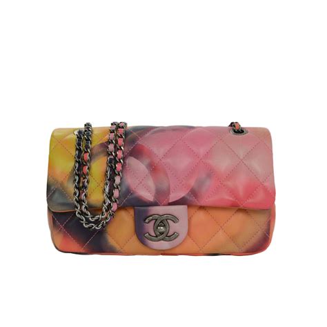 chanel multicolor bag - vintage chanel leather bag.